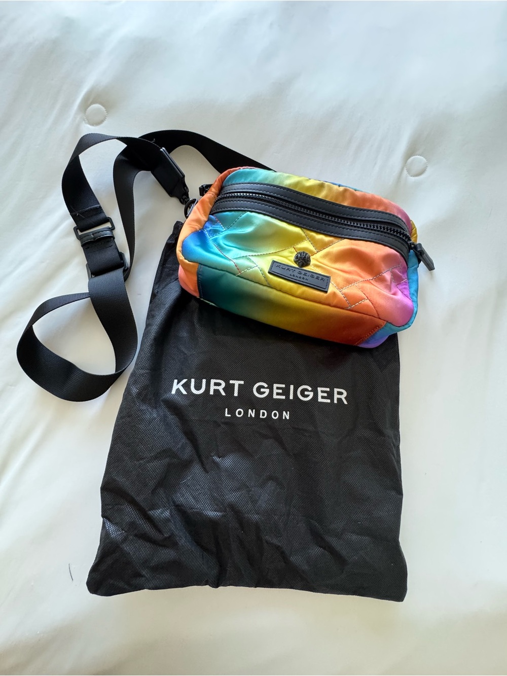 Kurt Geiger Rainbow Quilted Crossbody Bag